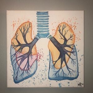 Anatomical Lungs Watercolor
